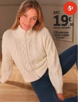 Cardigan zippé femme Tissaia
