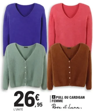 Pull ou cardigan femme Rose et Luna.