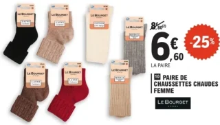 Paire de chaussettes chaudes femme Le Bourget
