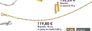 Bracelet or jaune et rhodié Le Manège à Bijoux 18 cm