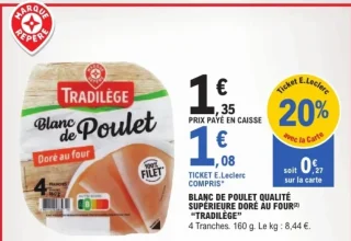 Blanc de poulet qualité supérieure doré au four "Tradilège"