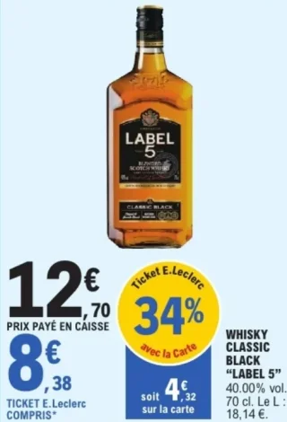 Whisky classic black "Label 5"