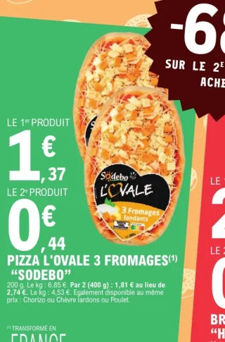 Pizza L'Ovale 3 Fromages Sodebo