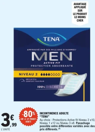 Incontinence adulte Protections Active fit Tena