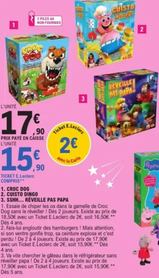 Jeux de société Croc Dog / Cuisto Dingo / Sshh... Réveille pas papa