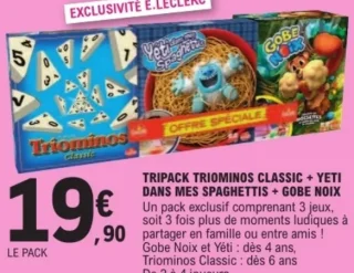 Tripack Triominos Classic + Yéti dans mes spaghettis + Gobe Noix