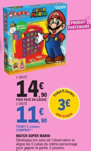 Jeu de société Match Super Mario
