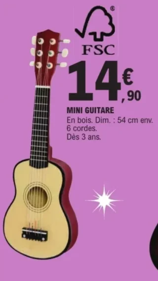 Mini guitare en bois