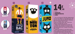 Jeux de société Speed Bac / Mouton Mouton / Jumo