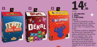 Jeu de société Les cinq rois / Dékal / 6 qui prend! Gigamic