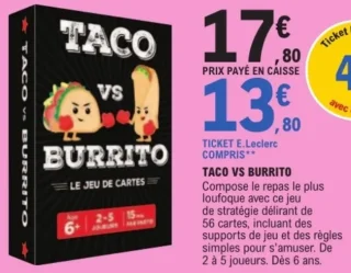 Jeu de cartes Taco vs Burrito