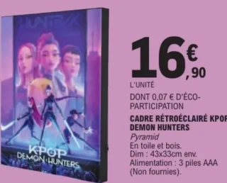 Cadre rétroéclairé KPOP Demon Hunters Pyramid