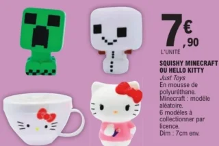 Squishy Minecraft ou Hello Kitty Just Toys