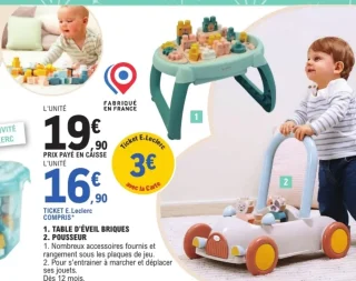Table d'éveil briques ou Pousseur bb.Abrick Écoiffier