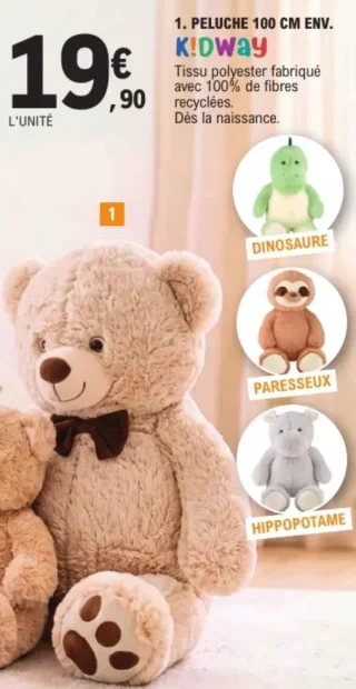 Peluche 100 cm env. Kidway