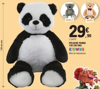 Peluche panda 130 cm env. Kidway