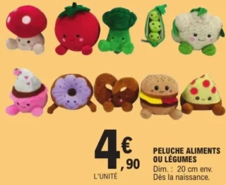 Peluche aliments ou légumes