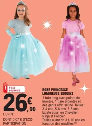 Robe princesse lumineuse sequins