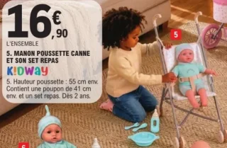 KIDWAY Manon poussette canne et son set repas