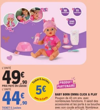 Poupon Baby Born Emma Click & Play