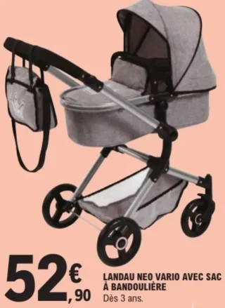 Landau Neo Vario avec sac à bandoulière