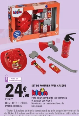 Set de pompier avec casque Klein