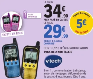 Pack de 2 Kidi Talkie Vtech