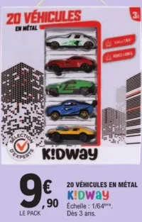 20 véhicules en métal Kidway