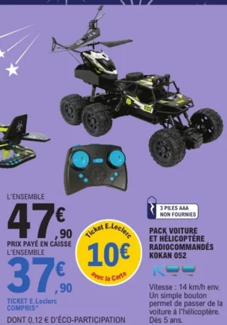 Pack voiture et hélicoptère radiocommandés Kokan 052