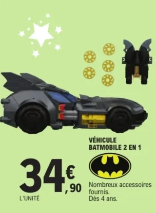 Véhicule Batmobile 2 en 1
