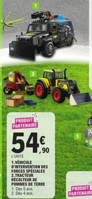 Playmobil Véhicule d'intervention des forces spéciales / Tracteur récolteur de pommes de terre