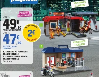 Playmobil Caserne de pompiers transportable / Commissariat police transportable