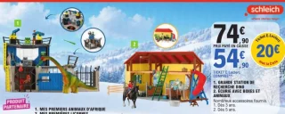 Grande station de recherche dino / Écurie avec boxes et animaux Schleich