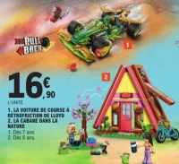 LEGO Ninjago La voiture de course à rétrofriction de Lloyd ou La cabane dans la nature
