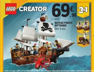 Jouet LEGO Creator 3in1 - Bateau pirate mythique