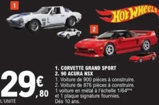 Voitures à construire Hot Wheels Corvette Grand Sport / 90 Acura NSX