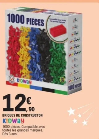 Briques de construction 1000 pièces Kidway