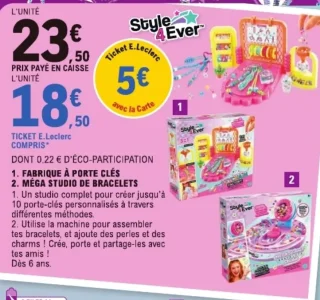 Coffret d'activités manuelles Style 4 Ever : 1. Fabrique à porte clés 2. Méga studio de bracelets
