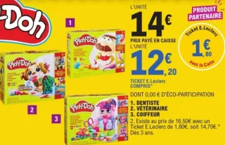 Pâte à modeler Play-Doh Dentiste / Vétérinaire / Coiffeur