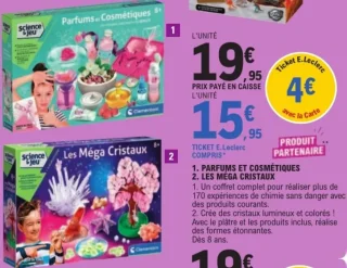 Coffret scientifique Parfums et Cosmétiques ou Les Méga Cristaux Science & Jeu Clementoni