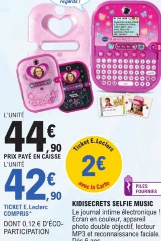 Journal intime électronique Kidisecrets Selfie Music Vtech