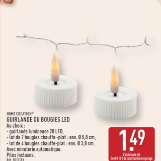 HOME CREATION® GUIRLANDE OU BOUGIES LED