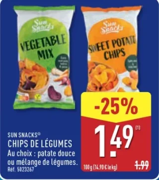 SUN SNACKS Chips de légumes