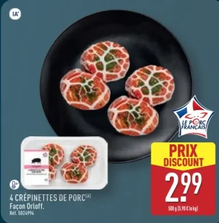 4 Crépinettes de porc façon Orloff