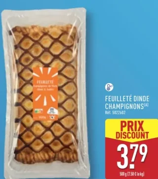 Feuilleté dinde champignons