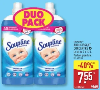 Soupline Adoucissant concentré Grand Air Duo Pack