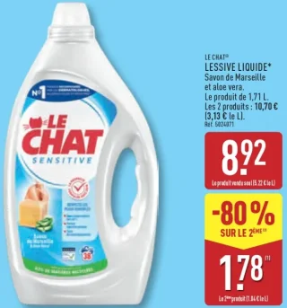 Le Chat Lessive liquide Savon de Marseille et aloe vera
