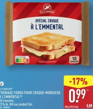 Fromage fondu pour croque-monsieur à l'emmental Le Cavalier