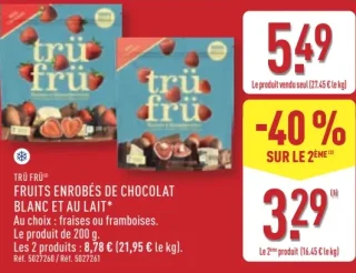 Fruits enrobés de chocolat blanc et au lait Trü Frü