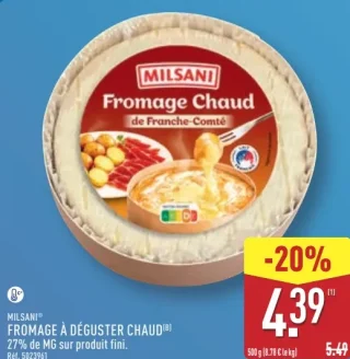 Milsani Fromage à déguster chaud 27% MG